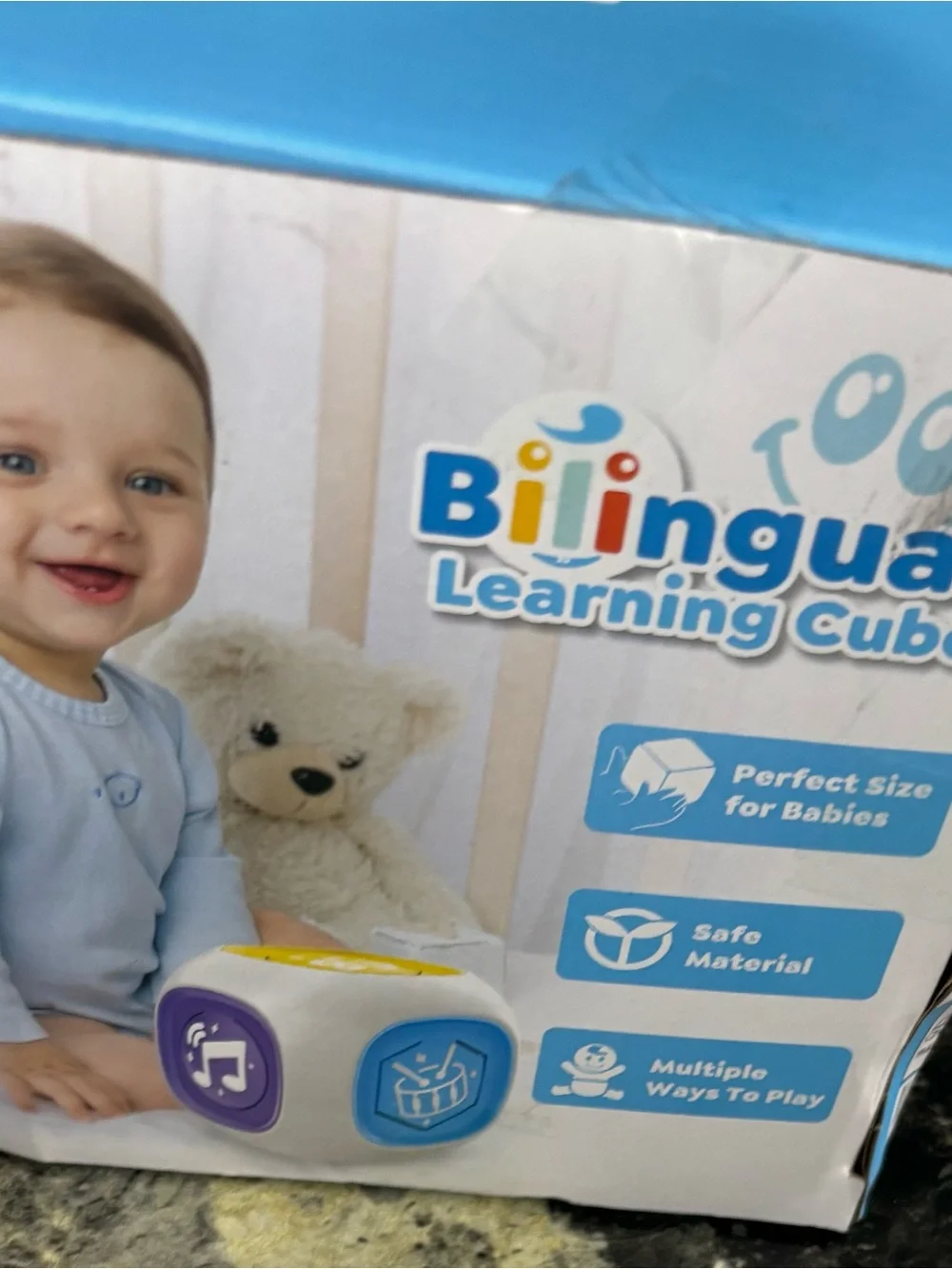 Learning Cube - Blue and White Interactive Baby Toy